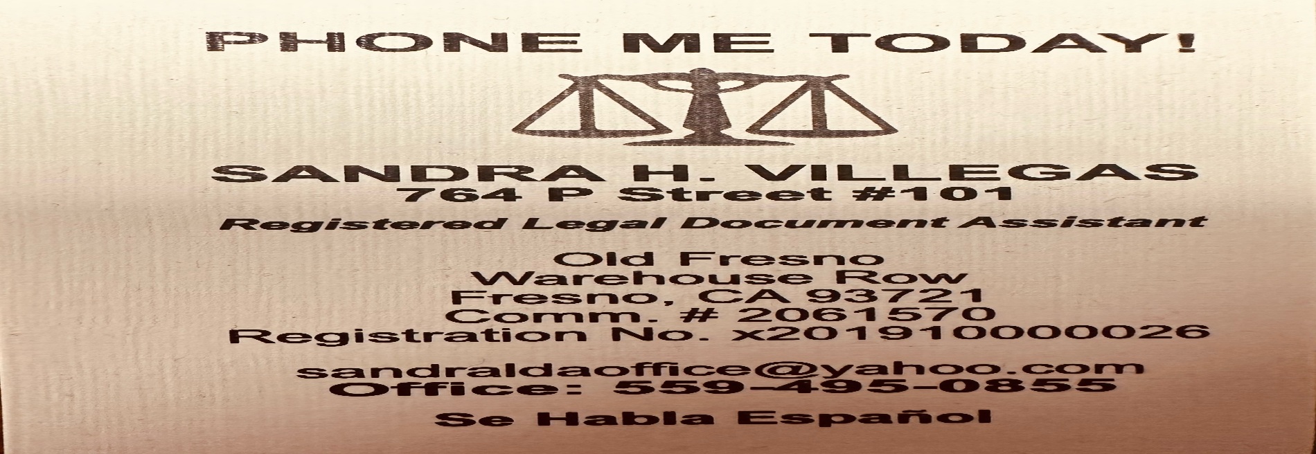 Sandra H. Villegas - Registered Legal Document Assistant